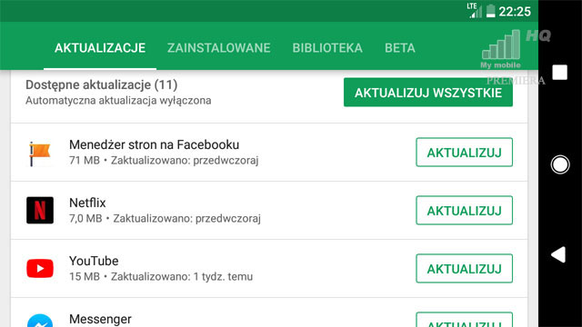 Częste aktualizacje aplikacji sklep Google Play Android