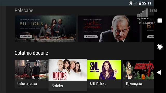 Aplikacja Showmax ma widok Android TV