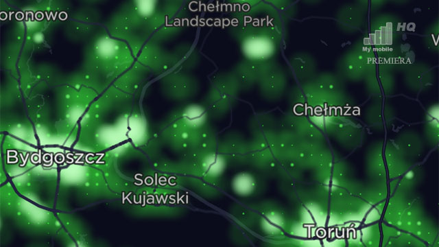 Interaktywna mapa zasięgu aplikacja Speed Test