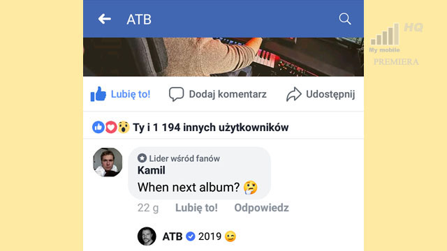 Facebook komentarze odpowiedzi od gwiazd muzyki