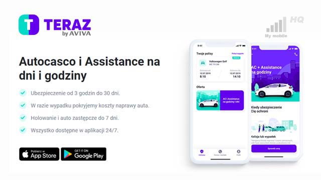 Ubezpieczenie Autocasco Assistance na godziny czas w aplikacji