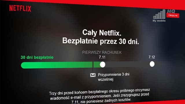 Netflix Polska darmowy okres testowy 30 dni na miesiąc włączony