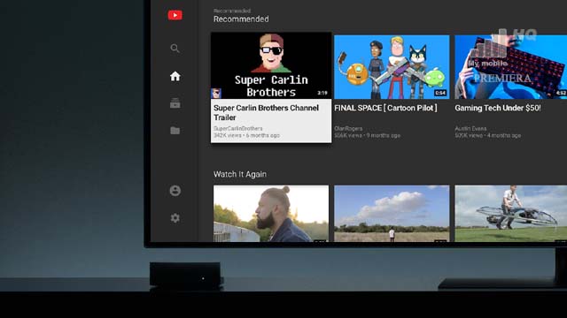 Apple TV HD 4K gorsza aplikacja YouTube na tle Apple TV 3rd