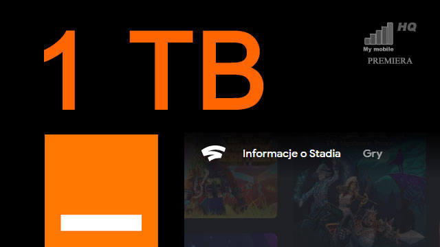 Google Stadia duża przepustowość zużycie danych Orange 1 TB na kartę rozwiązanie
