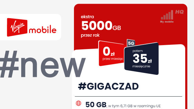 5000 GB za darmo Virgin Mobile na kartÄ™