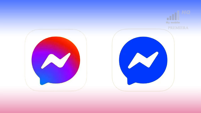 Automatyczna aktualizacja po stronie serwera aplikacja Messenger nowa ikona niebieska bez gradientu tęczy