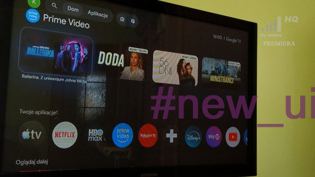 Nowe menu design wygląd Google TV